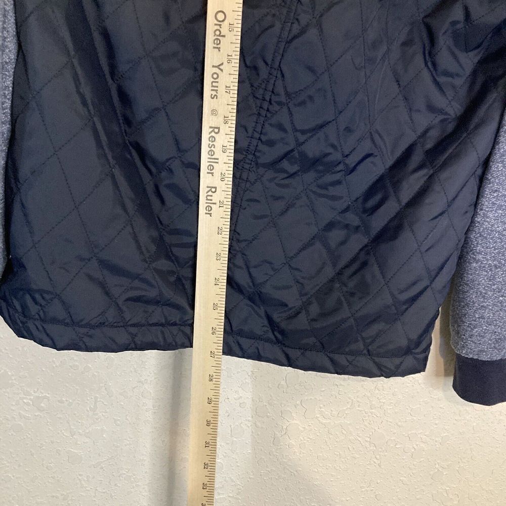 21 men LA Blue jacket Hoodie Zip/Button Closure Nylon & Cotton Sleeves Sz L - Picture 9 of 11